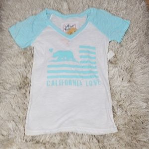 Women's T-Shirt  CALIFORNIA top Color Blue Sz Smal